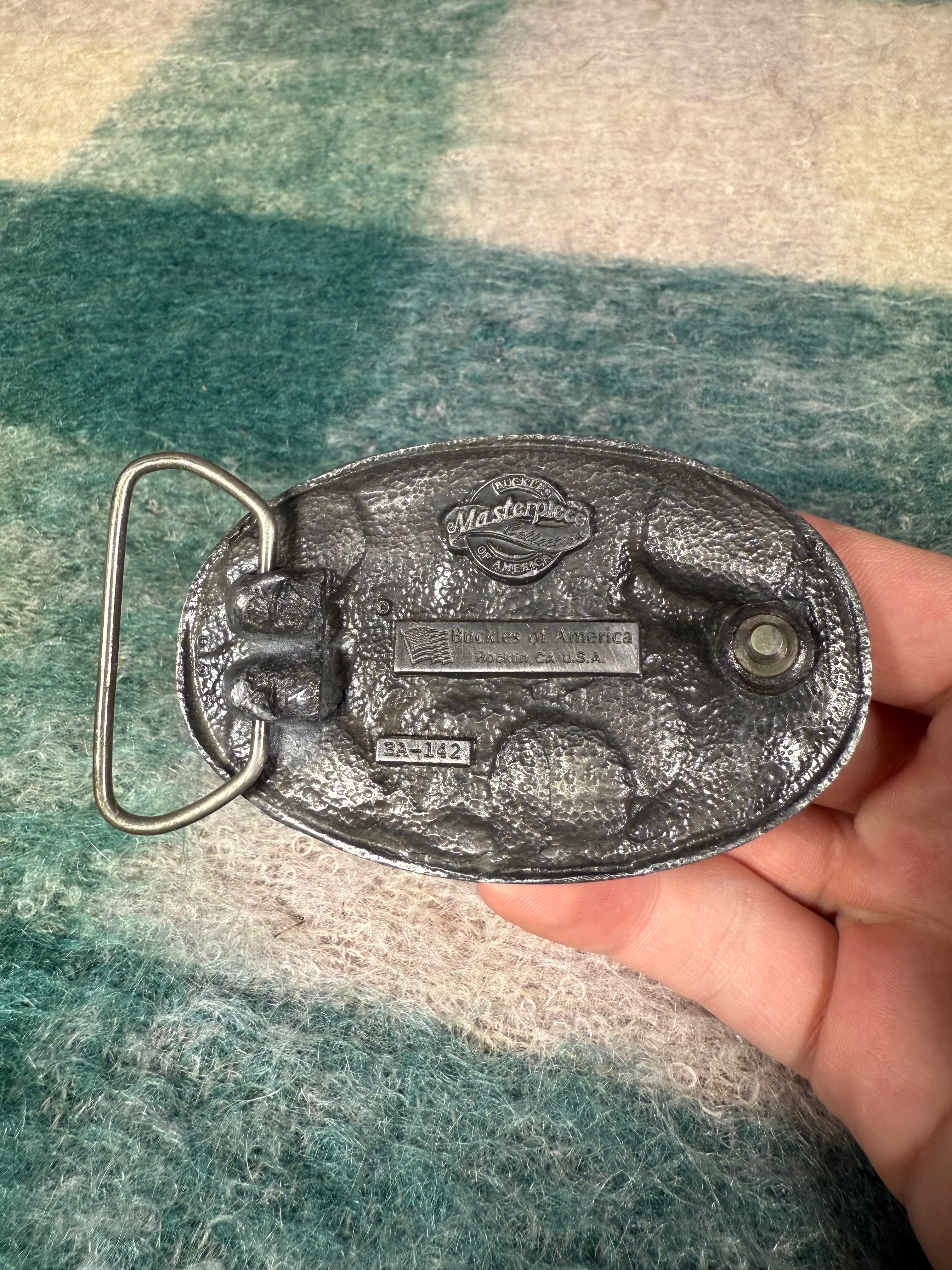 Vintage Nighttime Wolves Belt Buckle