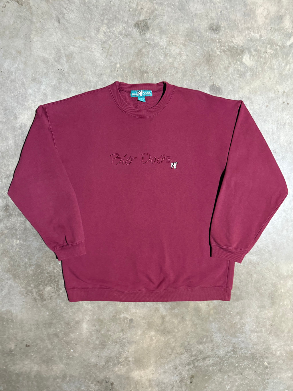 Vintage Bigs Dogs Maroon Embroidered Crewneck (XL)