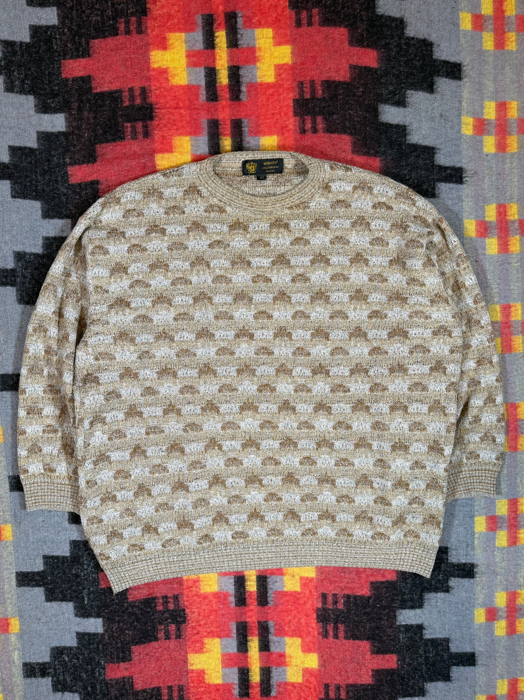 Vintage Valente Knit Pattern Sweater (2XL)