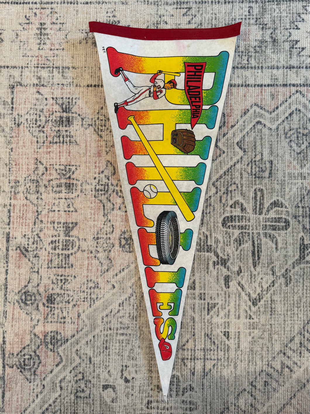 Vintage Philadelphia Phillies Rainbow Pennant