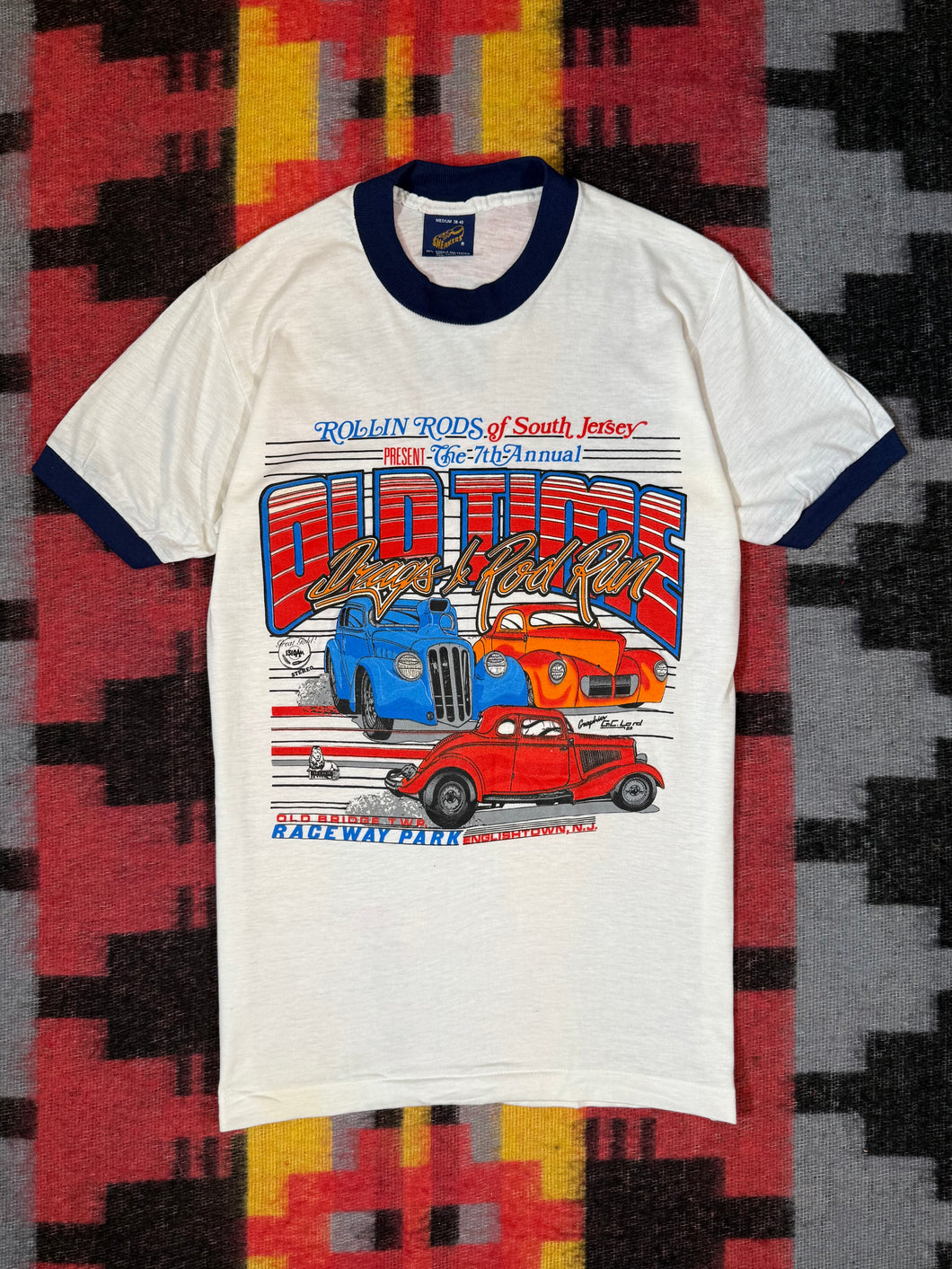 Vintage 1988 Old Time Hot Rod Ringer Tee (S)