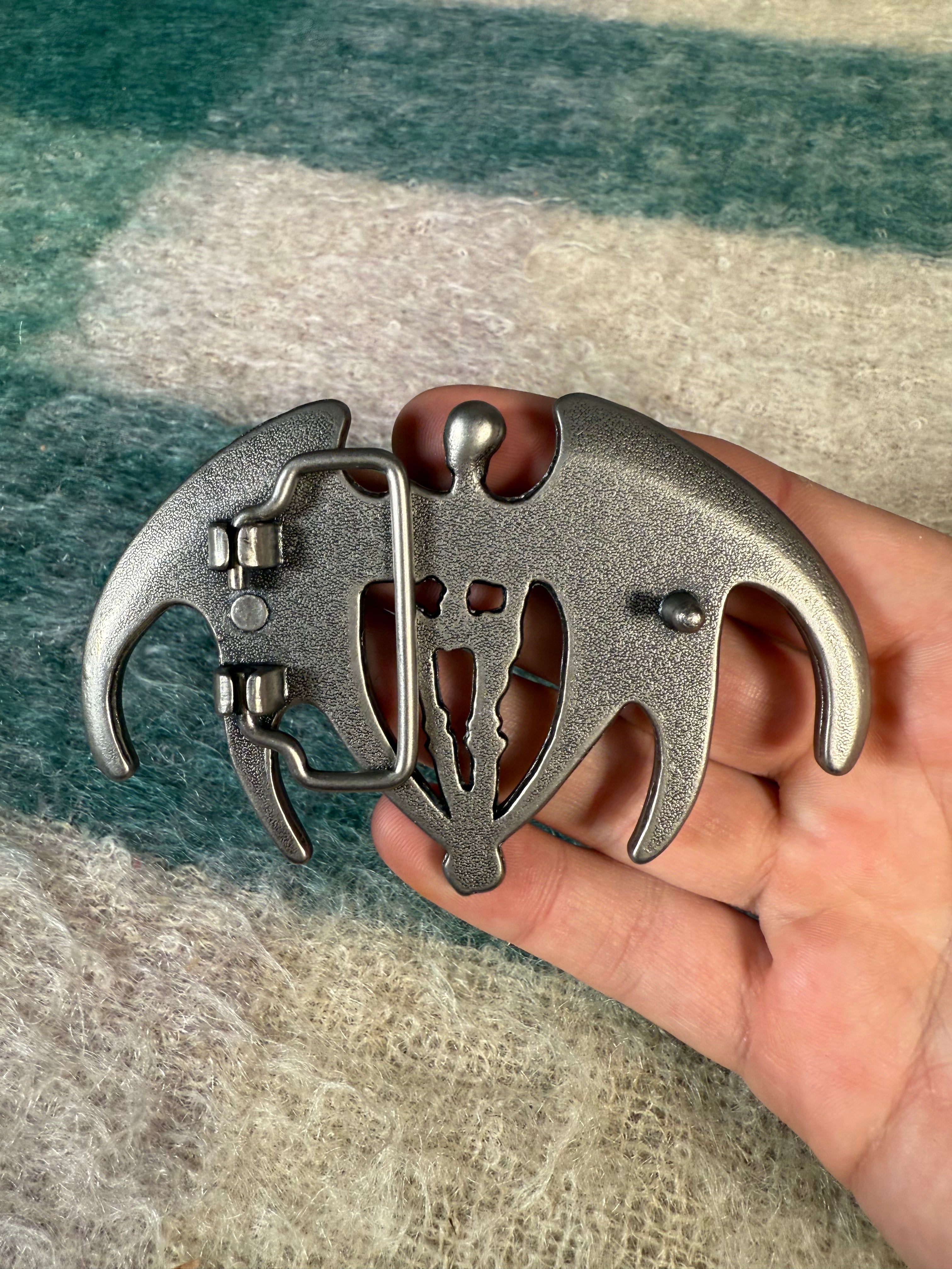 Vintage Winged Skeleton Belt Buckle