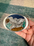 Vintage Longhorn Skull in the Desert Belt Buckle