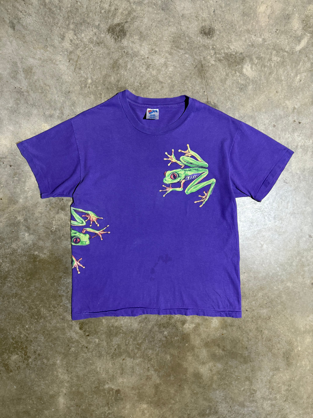 Vintage 90s Wrap Around Print Frog Shirt (M)