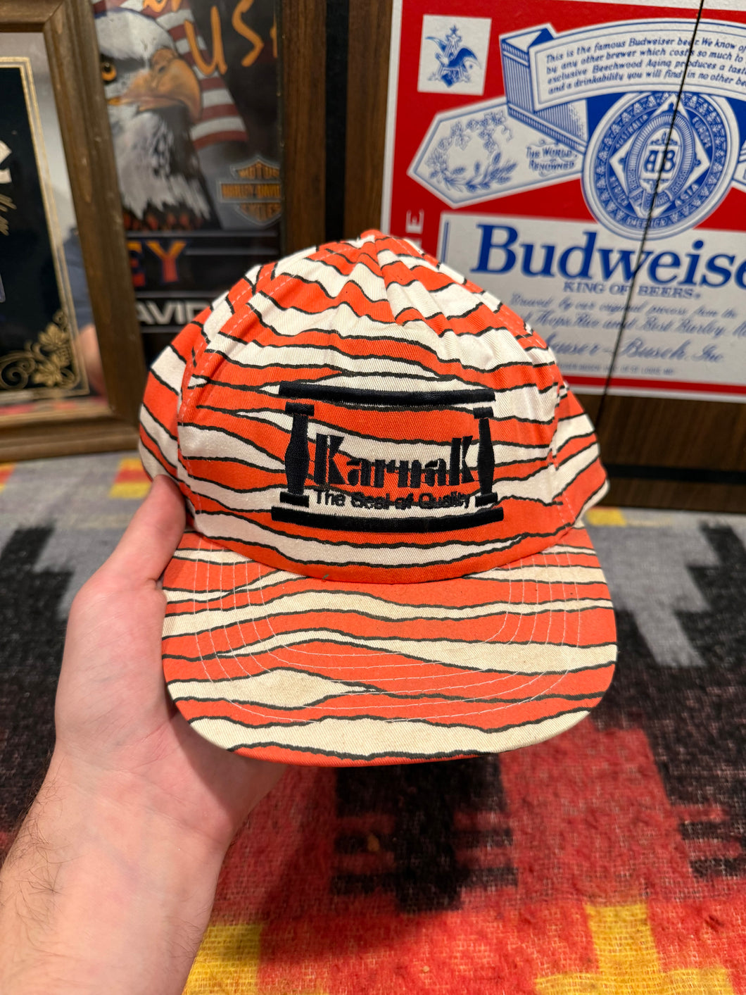 Vintage 80s Karnak Tiger Stripe SnapBack