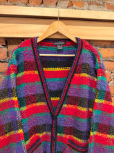 Load image into Gallery viewer, Vintage 90s Counterparts Rainbow Knit Cardigan Sweater (L)
