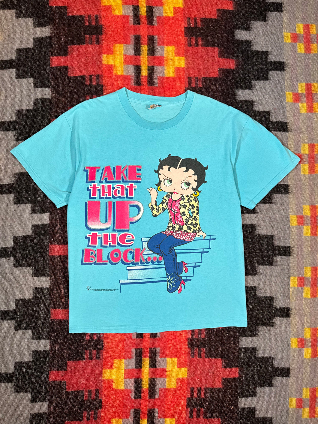 Vintage 1999 Take That Up The Block Betty Boop Shirt (L/XL)