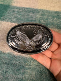 Vintage Black and Silver Eagle Belt Buckle