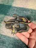 Vintage Snake and Skull Belt Buckle