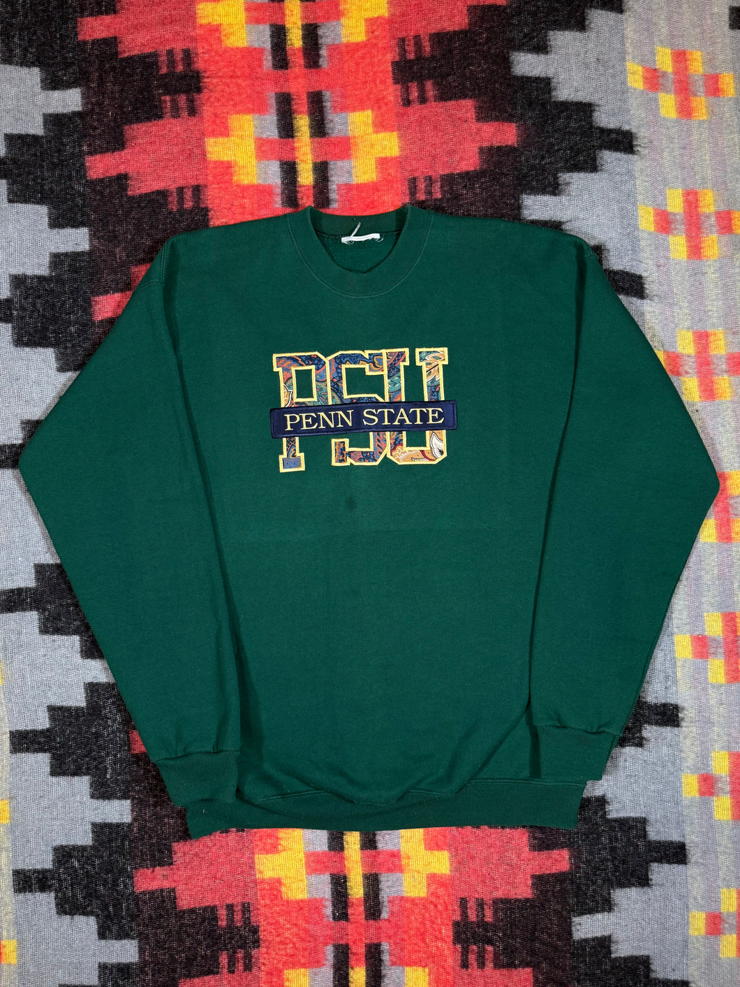 Vintage Green Penn State Paisley Embroidered Crewneck (XL)