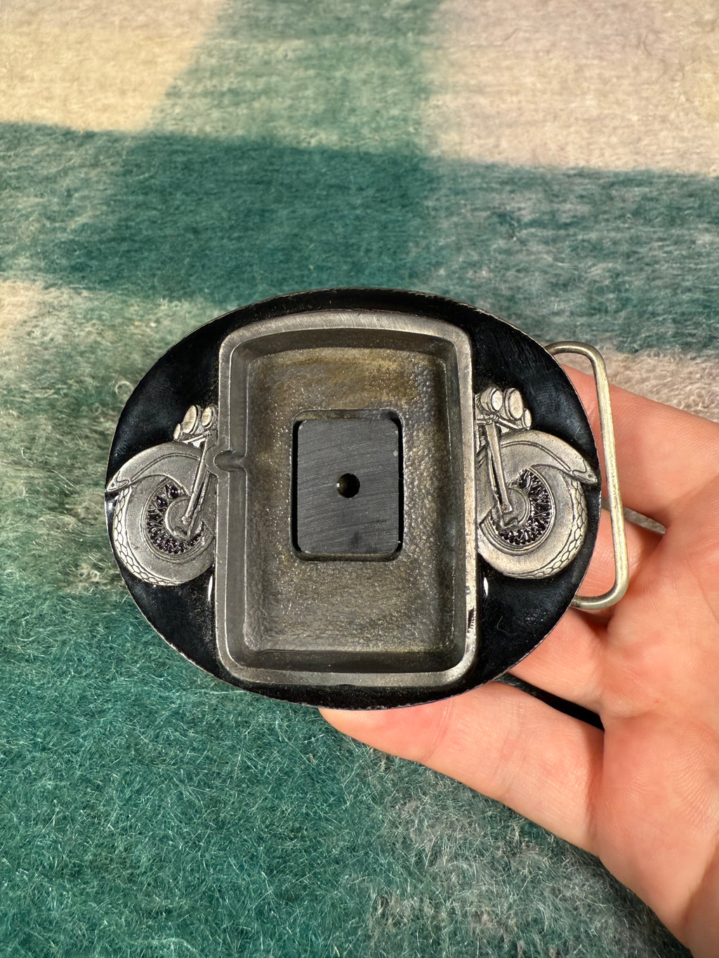 Vintage Motorcycle Zippo Lighter Holder Belt Buckle