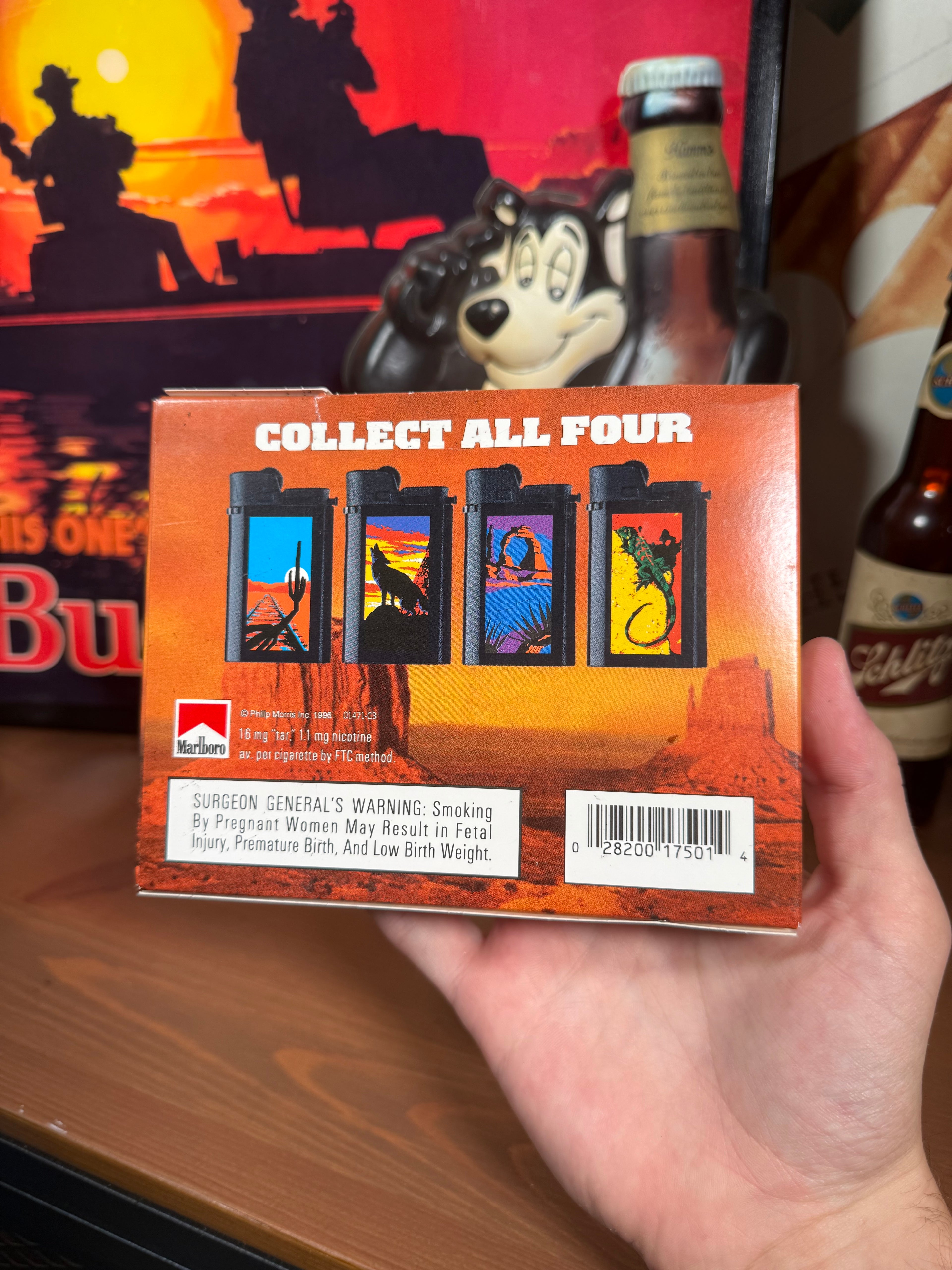 Vintage 1996 Marlboro Howling Wolf Unopened Lighter