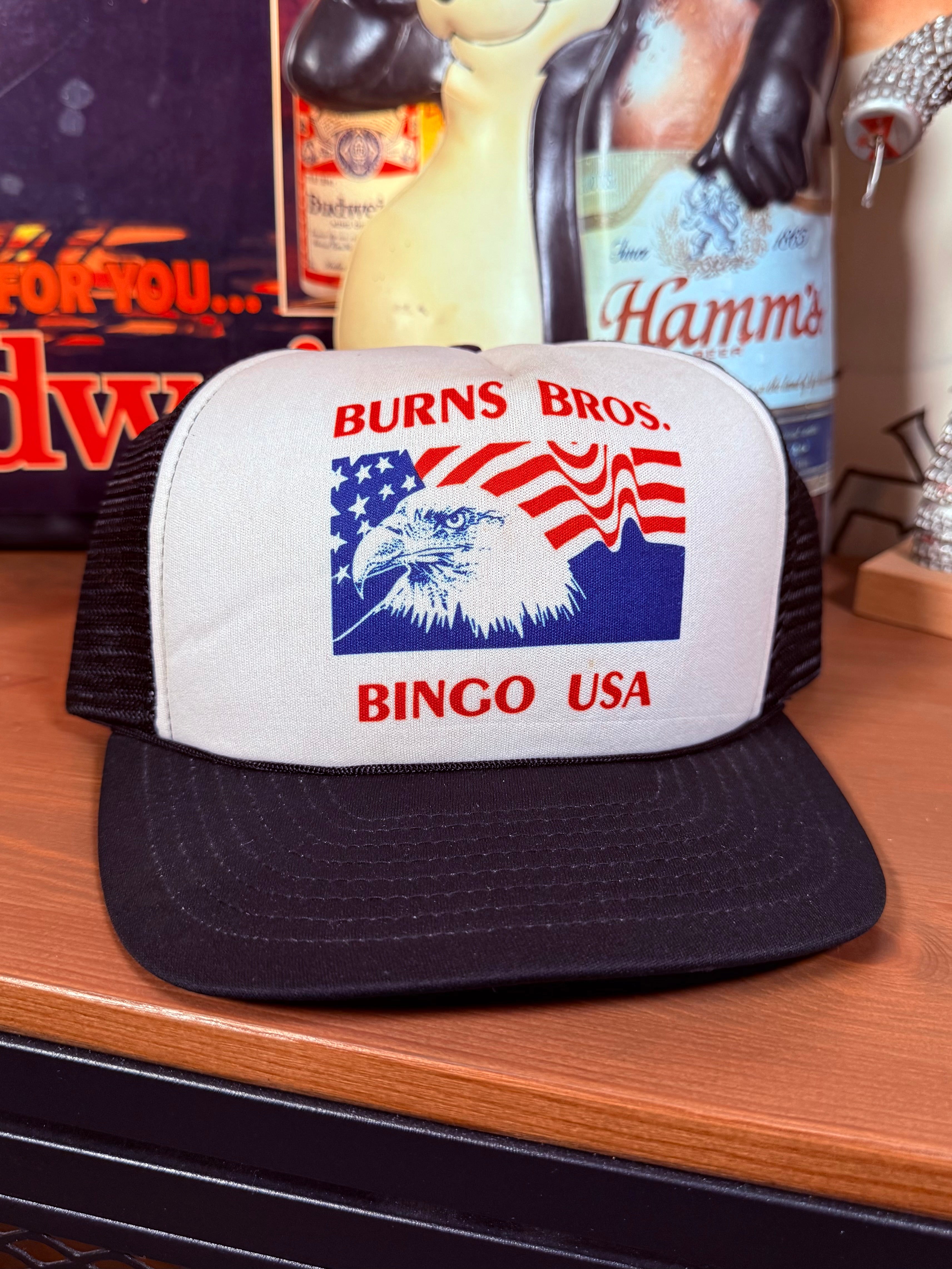 Vintage Burns Bros Bingo Eagle Trucker Hat