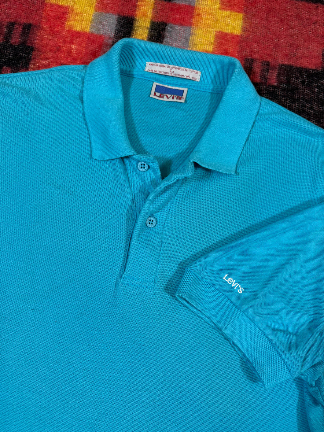 Vintage 80s Levi’s Teal Polo Shirt (L)