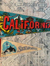 Load image into Gallery viewer, Lot of 2 Vintage Pennants - California and Sea World
