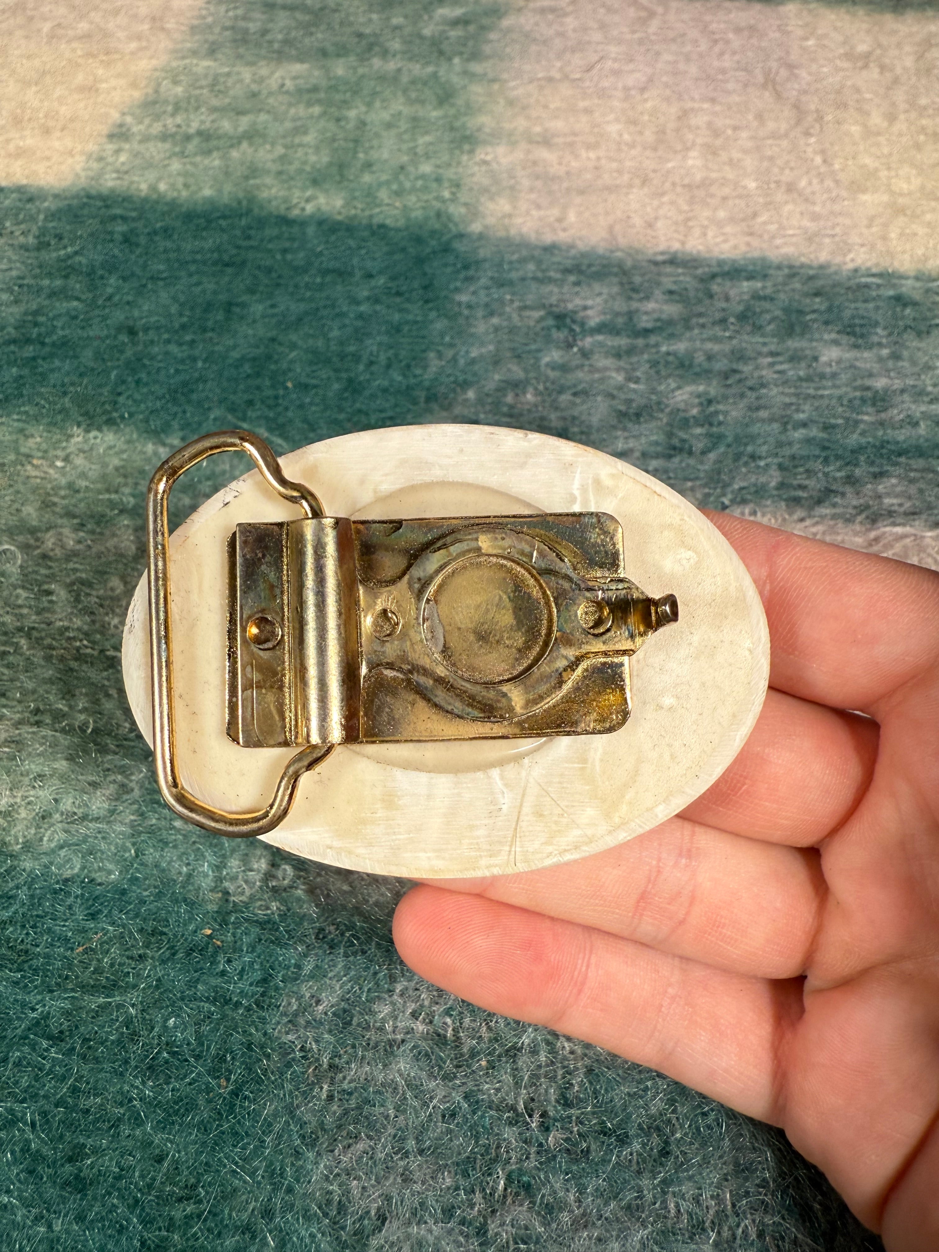 Vintage Wooden Cougar Belt Buckle