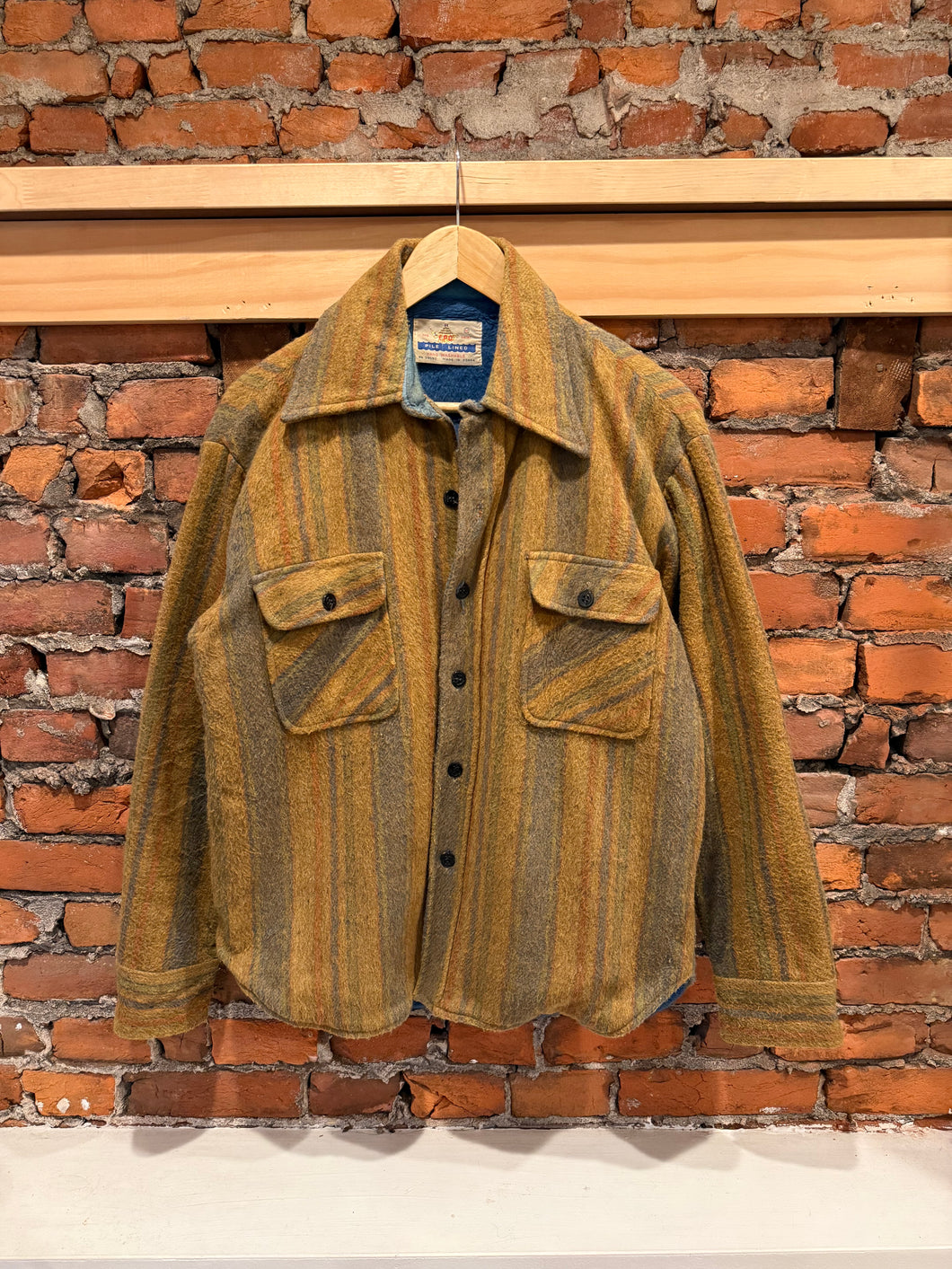 True Vintage CPO Flannel With Blue Fleece Lining (M)