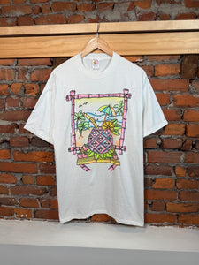 Vintage 1990 Bejeweled Beach Shirt(M/L)