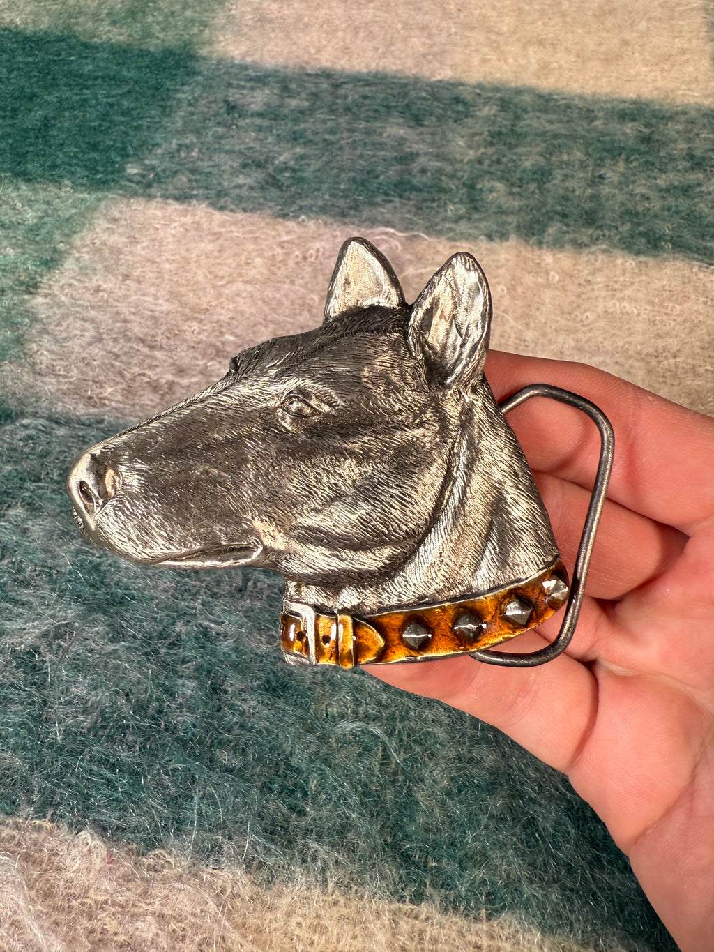 Vintage 3D Dog Head Belt Buckle