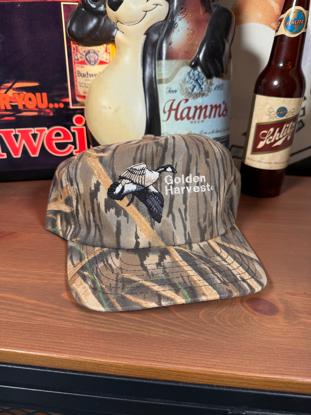 Vintage Golden Harvest Goose Camo K Products Snapback Hat