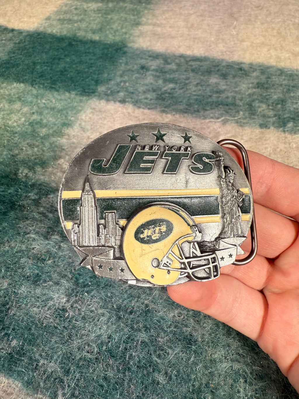Vintage New York Jets Helmet Belt Buckle