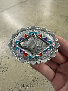 Vintage Wolf Head Belt Buckle