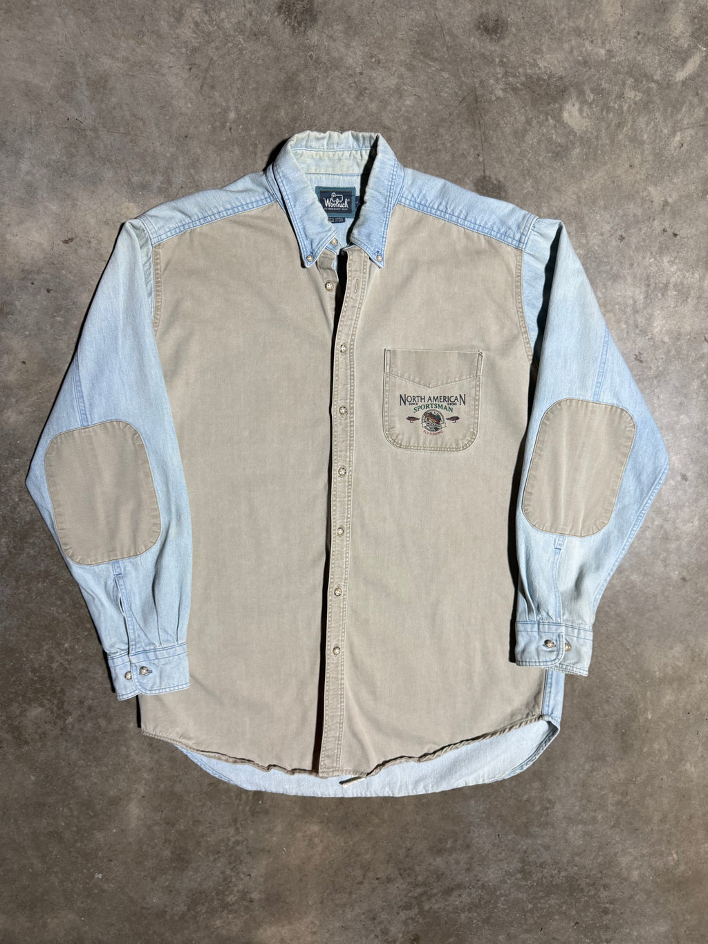 Vintage Woolrich Sportsman Denim Button Down Shirt (L)