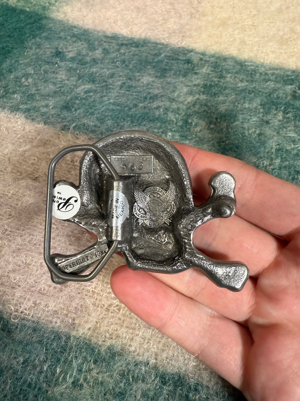 Vintage Skull and Cross Bones Belt Buckle