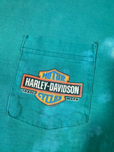 Load image into Gallery viewer, Vintage Distressed 90s Harley Davidson Teal Pocket Tee (XL)
