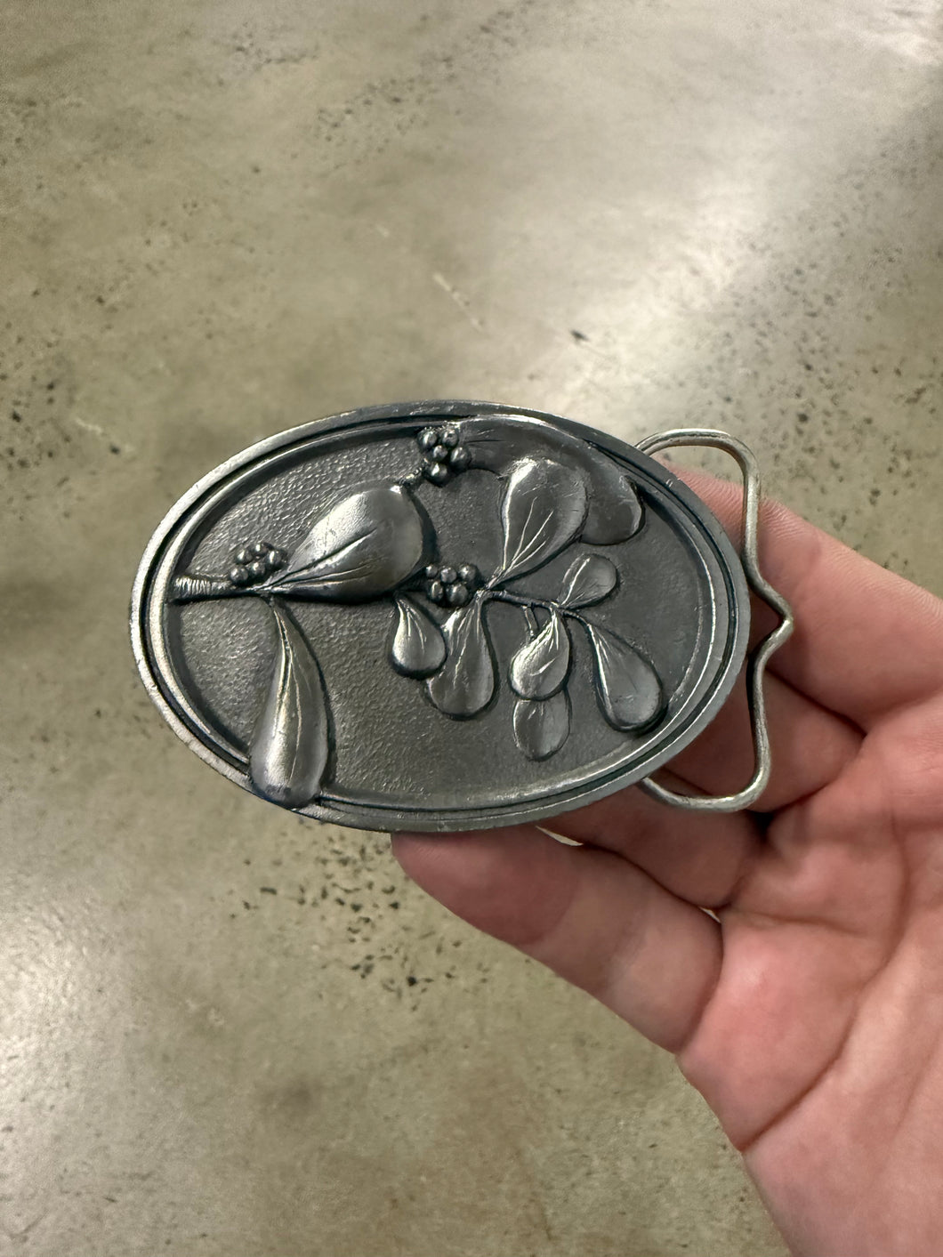 Vintage Silver Cactus Belt Buckle