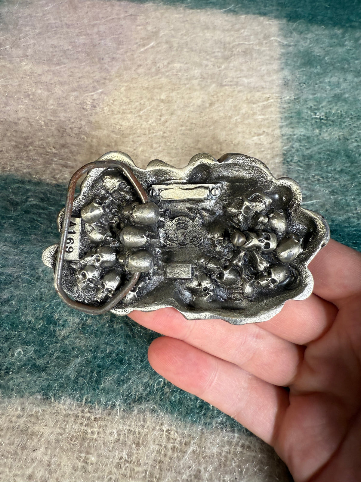 Vintage Skull Pile Belt Buckle