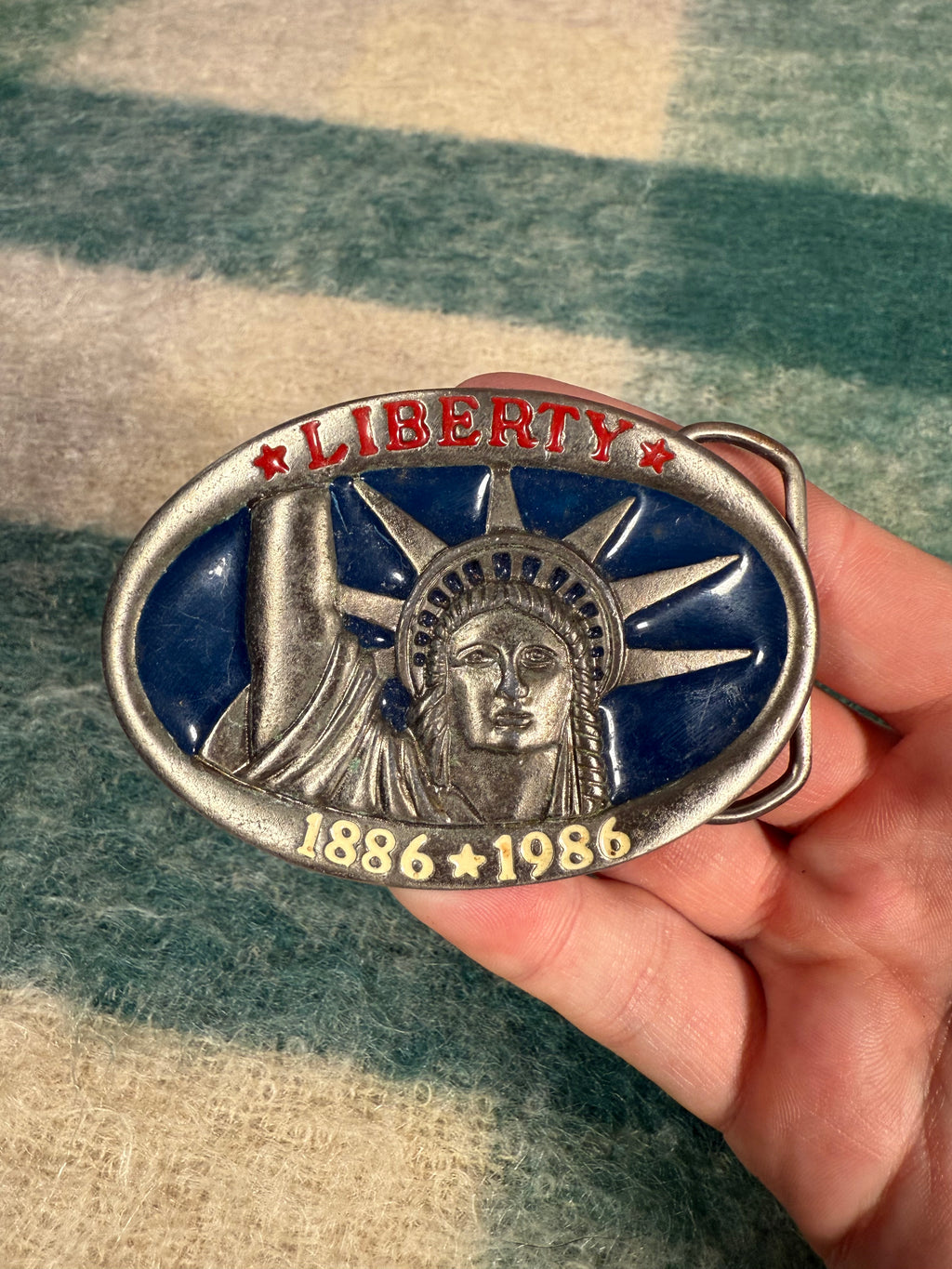 Vintage 1986 Statue of Liberty Belt Buckle