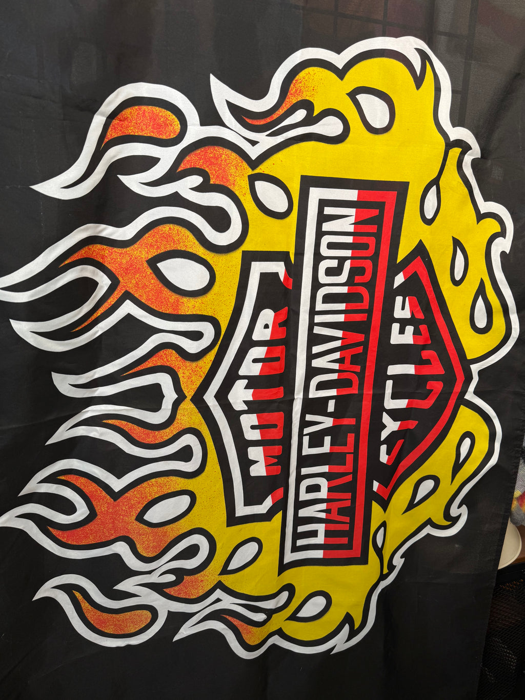 Vintage Harley Davidson Flame Flag