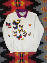 Load image into Gallery viewer, Vintage 90s Butterfly Collared Crewneck (L)

