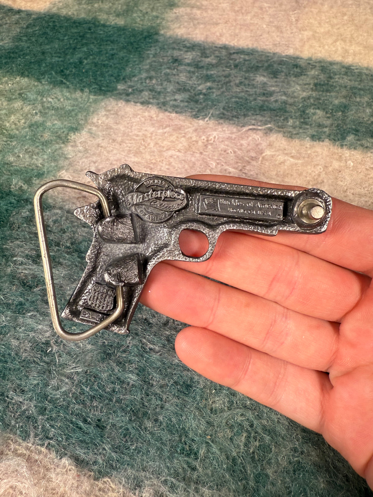 Vintage Brown Handgun Belt Buckle