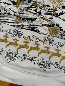Vintage 80s Puffy Print Christmas Crewneck (WXL)