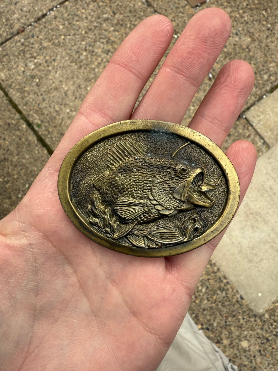 Vintage 90s Fishing Belt Buckle