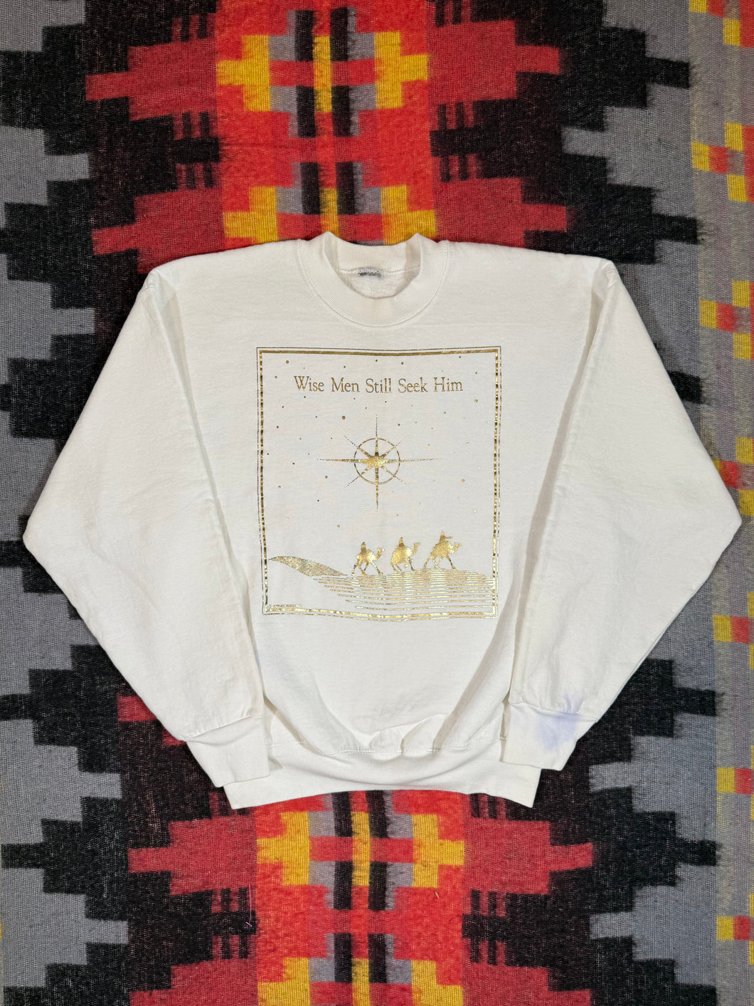Vintage Wise Men Still Seek Him Jesus Sweatshirt (L)