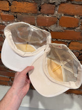 Load image into Gallery viewer, Lot of 2 Vintage 80s White Trucker Hats - Pittsburgh and Tampa
