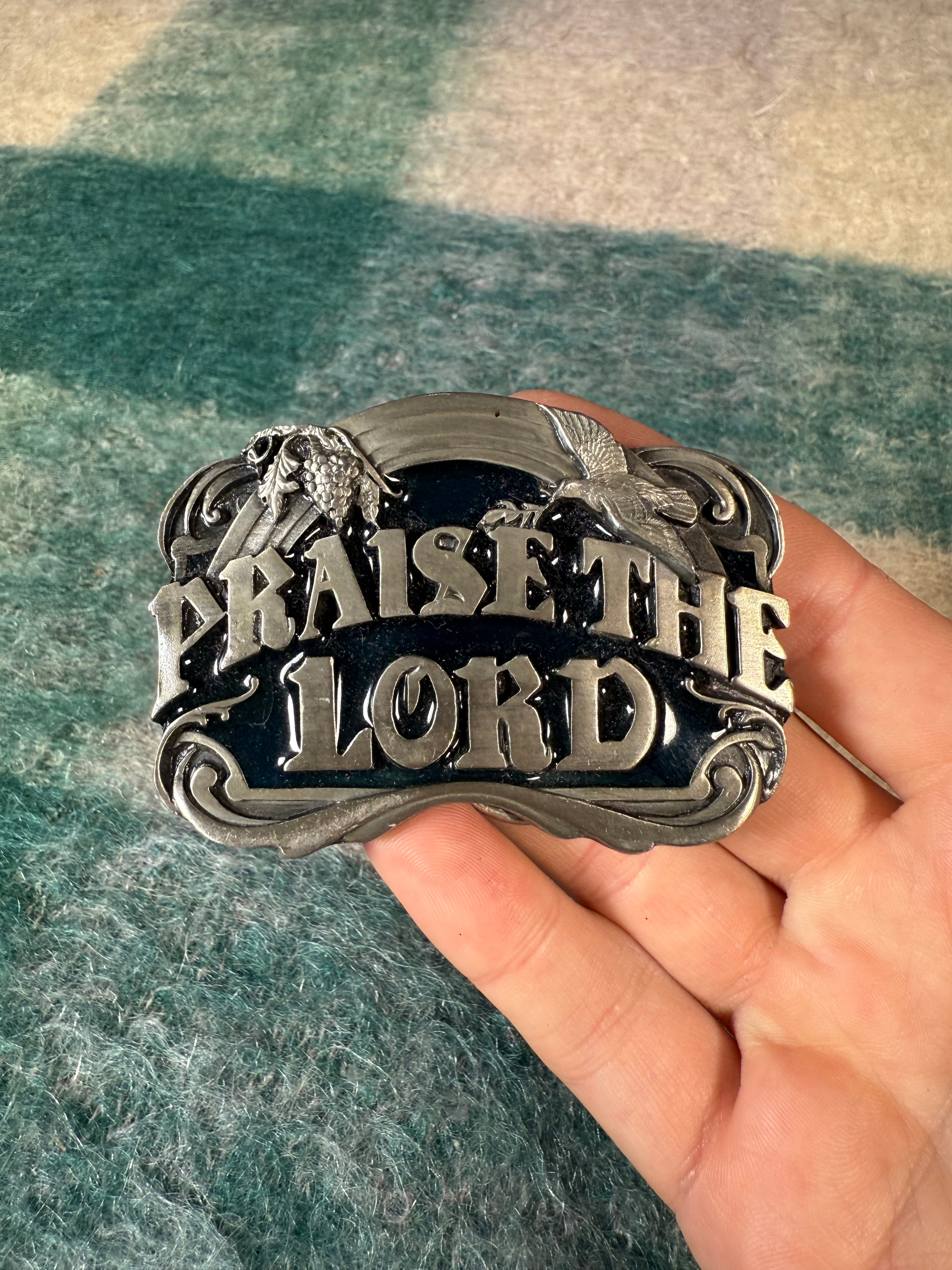Vintage Praise The Lord Belt Buckle