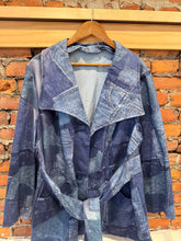 Load image into Gallery viewer, True Vintage Patchwork Print Womens Jean Overcoat (WXL)
