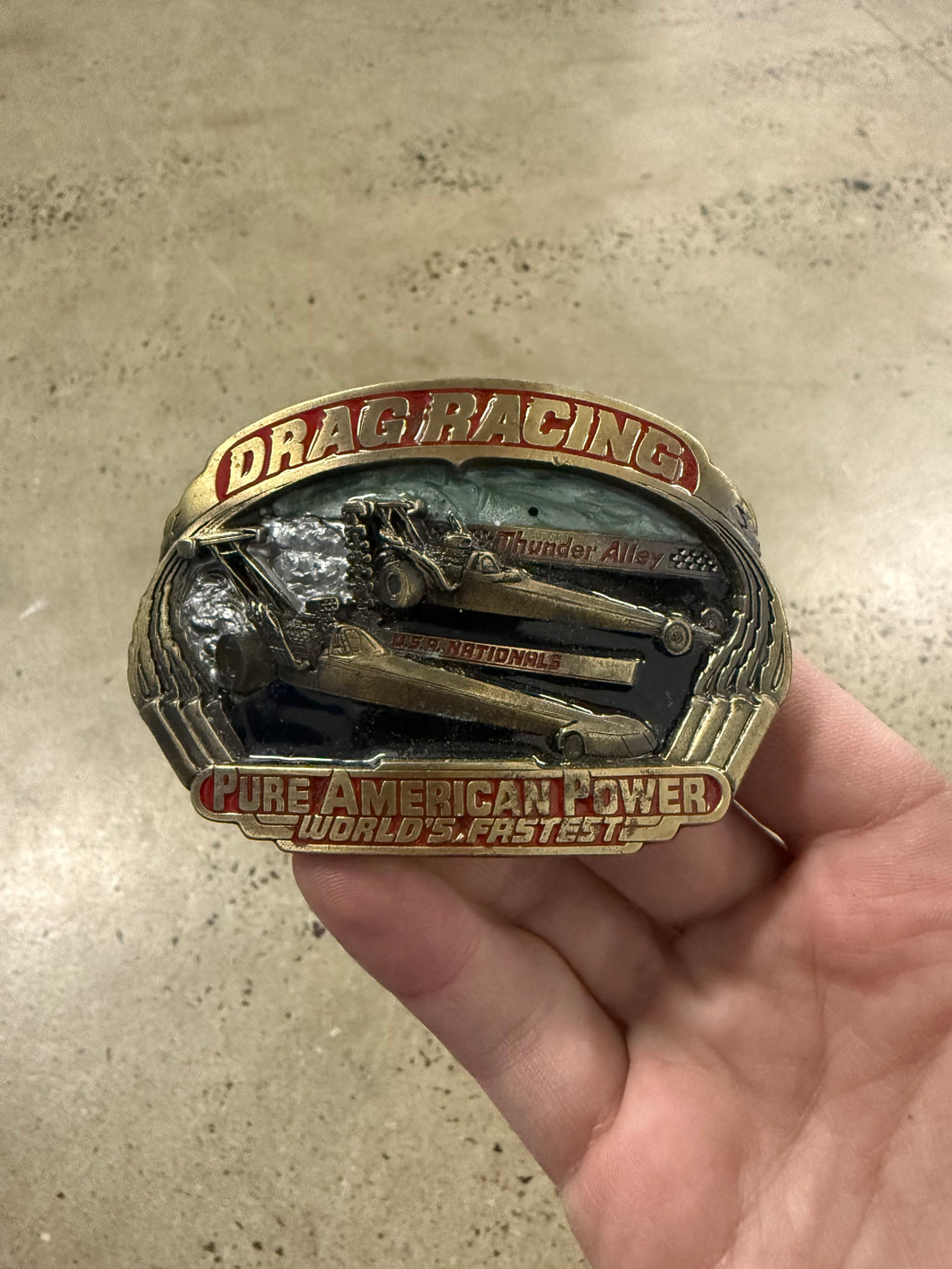 Vintage Drag Racing Belt Buckle