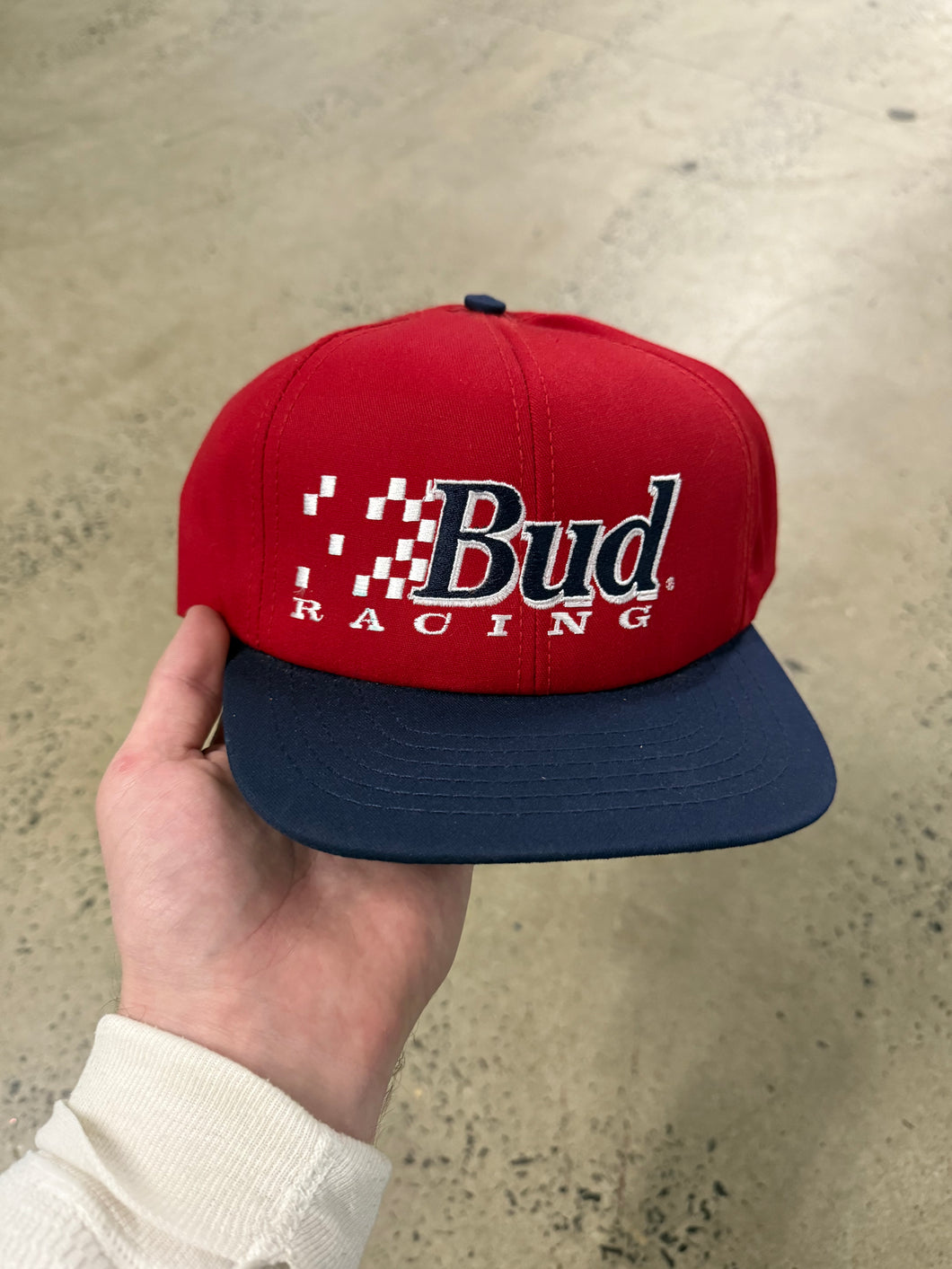 Vintage 90s Bud Racing Two-Tone SnapBack Hat