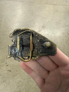 Vintage Green Train Car Belt Buckle