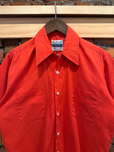 True Vintage Grants Menswear Red Loop Collar Button Up Shirt (M)