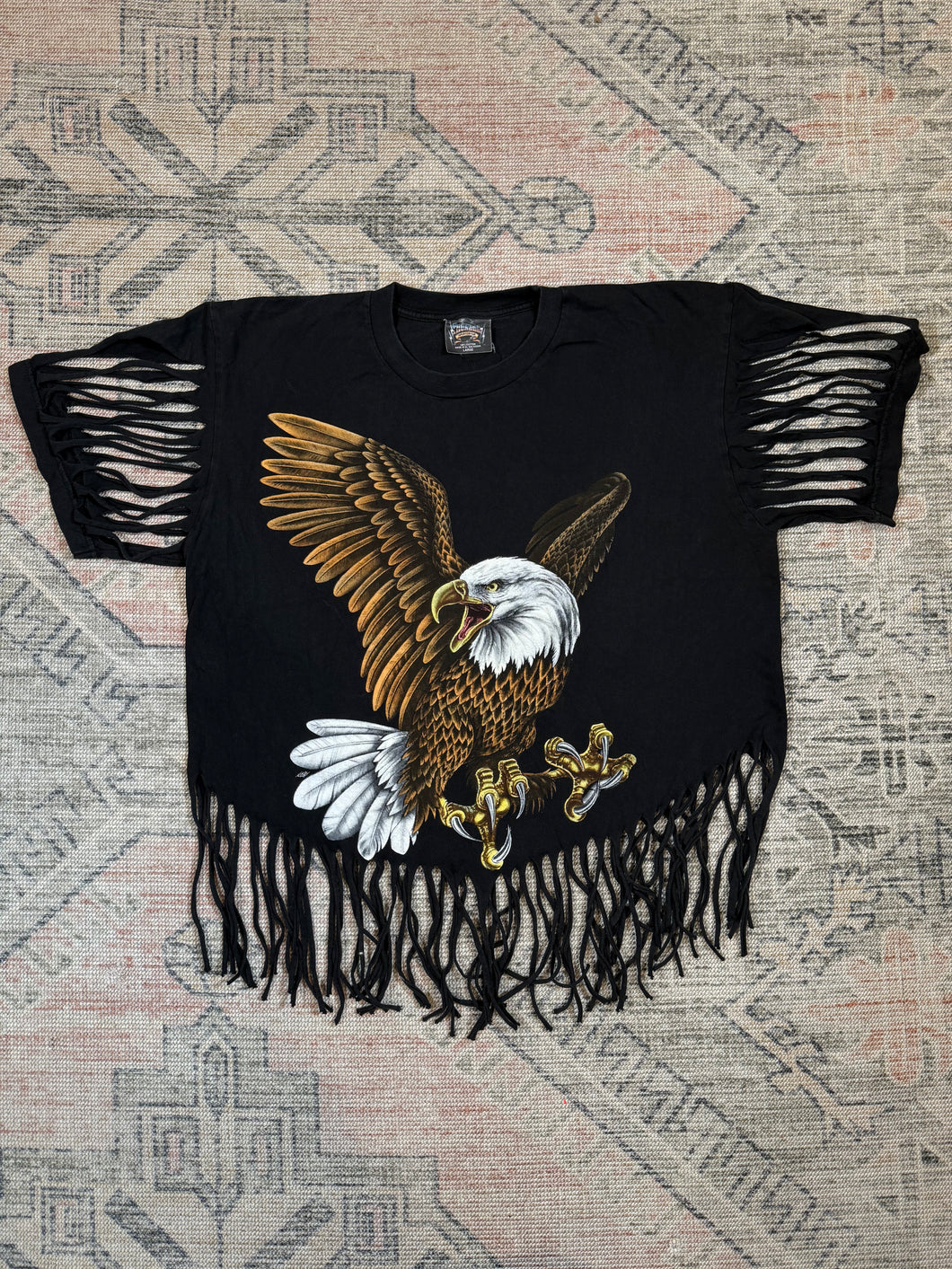 Vintage Cut Up Fringe Eagle T-Shirt (L)