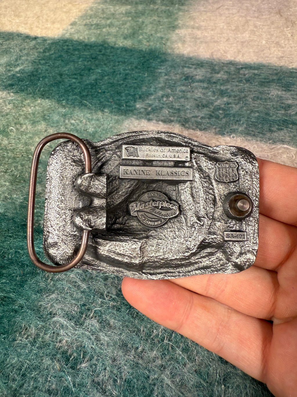Vintage Doberman Dog Belt Buckle