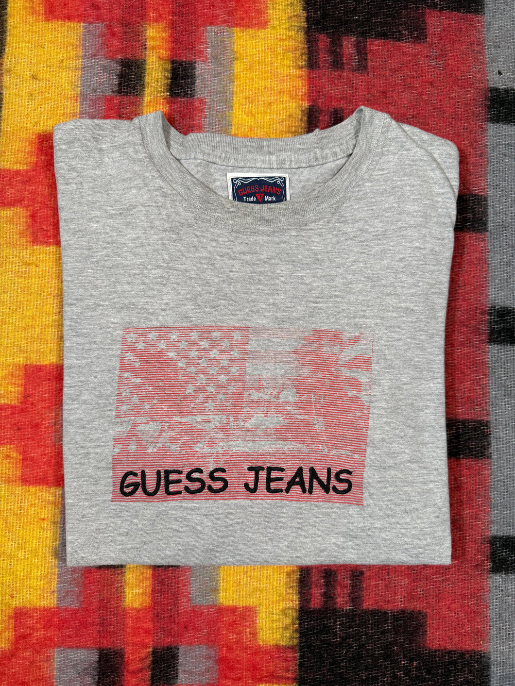 Vintage Guess Jeans Embroidered American Flag Tee (L)