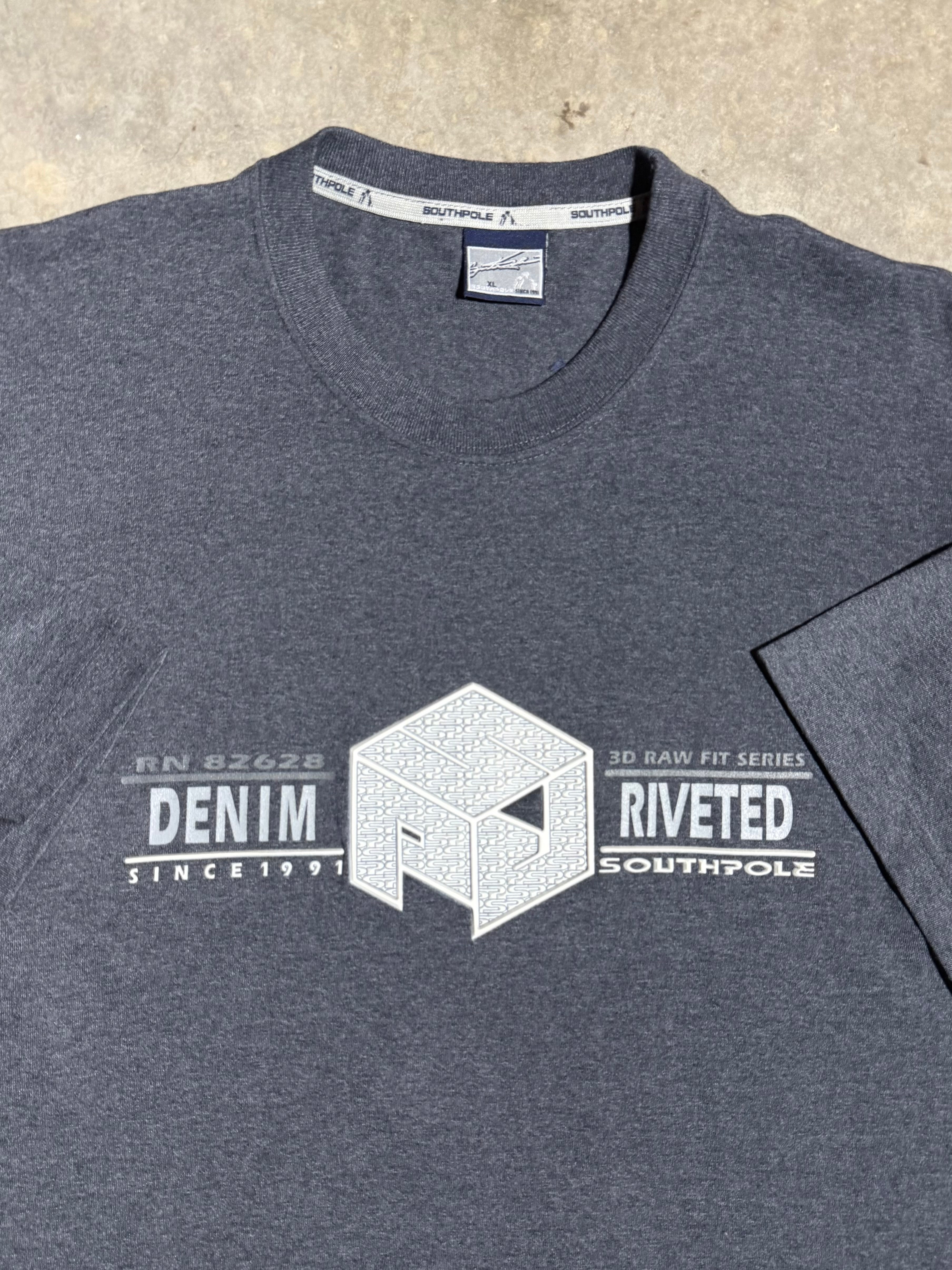 Vintage Y2K South Pole Grey T-Shirt (XL)