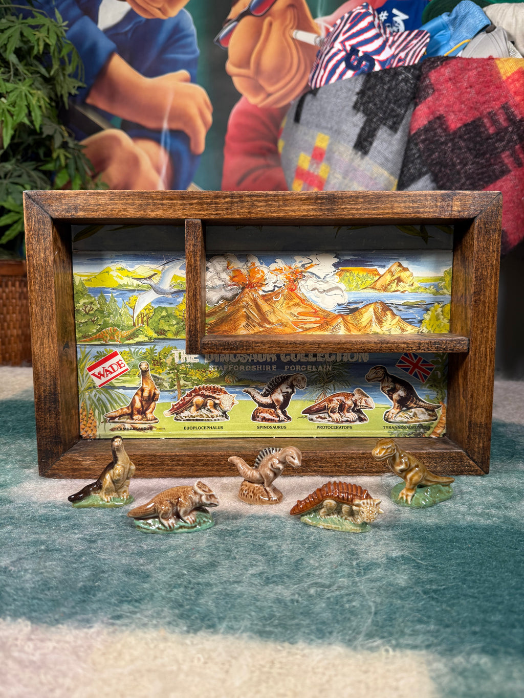 Vintage Porcelain Dinosaur Set and Display